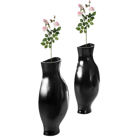 Decorative Split Vase Duo Floor Vase - Black, PK 2
